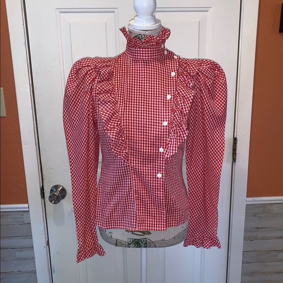 Vintage Tops - ❌SOLD❌80s Diane Gilman for Cabal Gingham Blouse